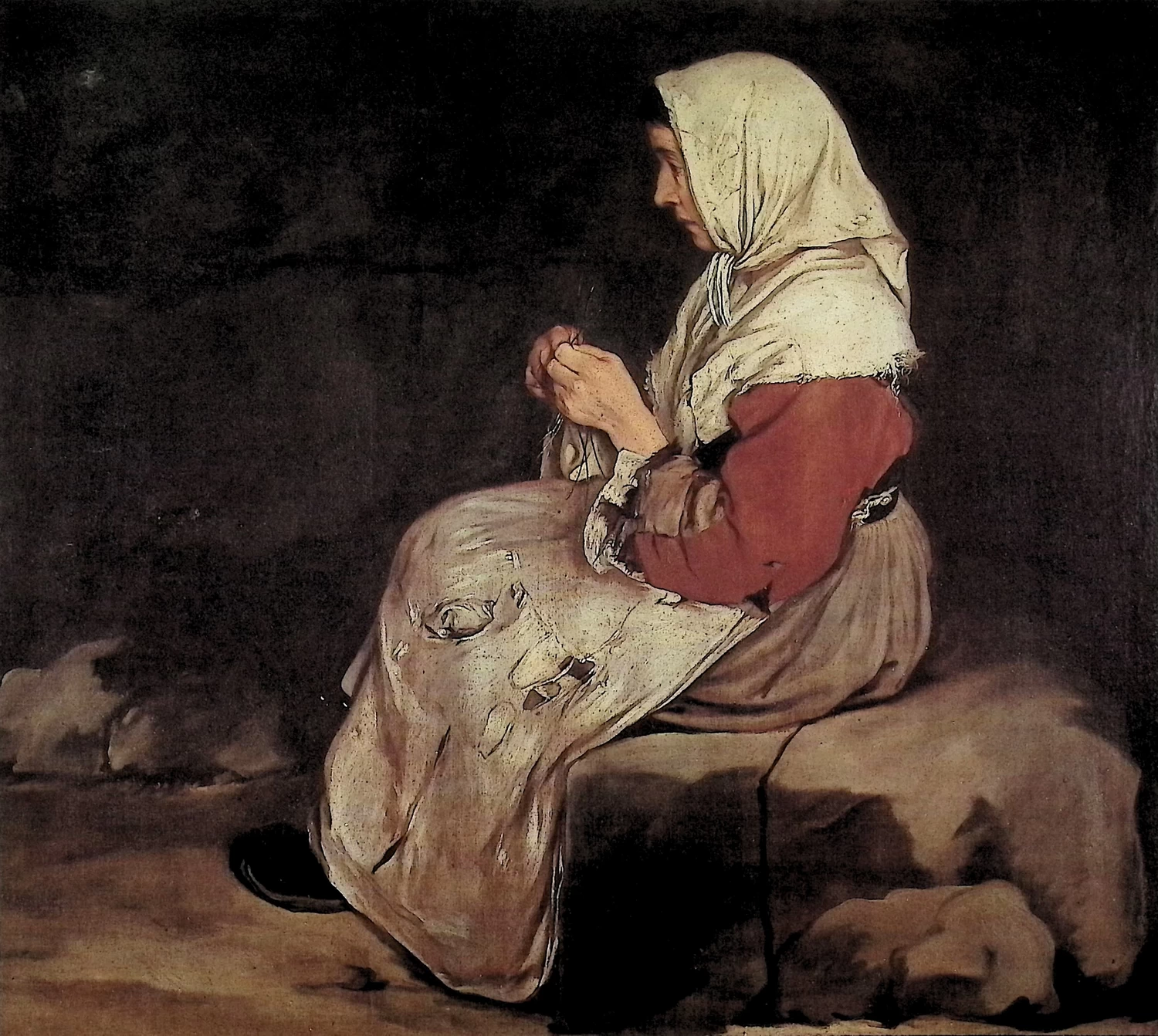 Giacomo Ceruti, il Pitocchetto - Donna che fa la calza, Montichiari (BS), Sistema Museale Montichiari Musei. Museo Lechi